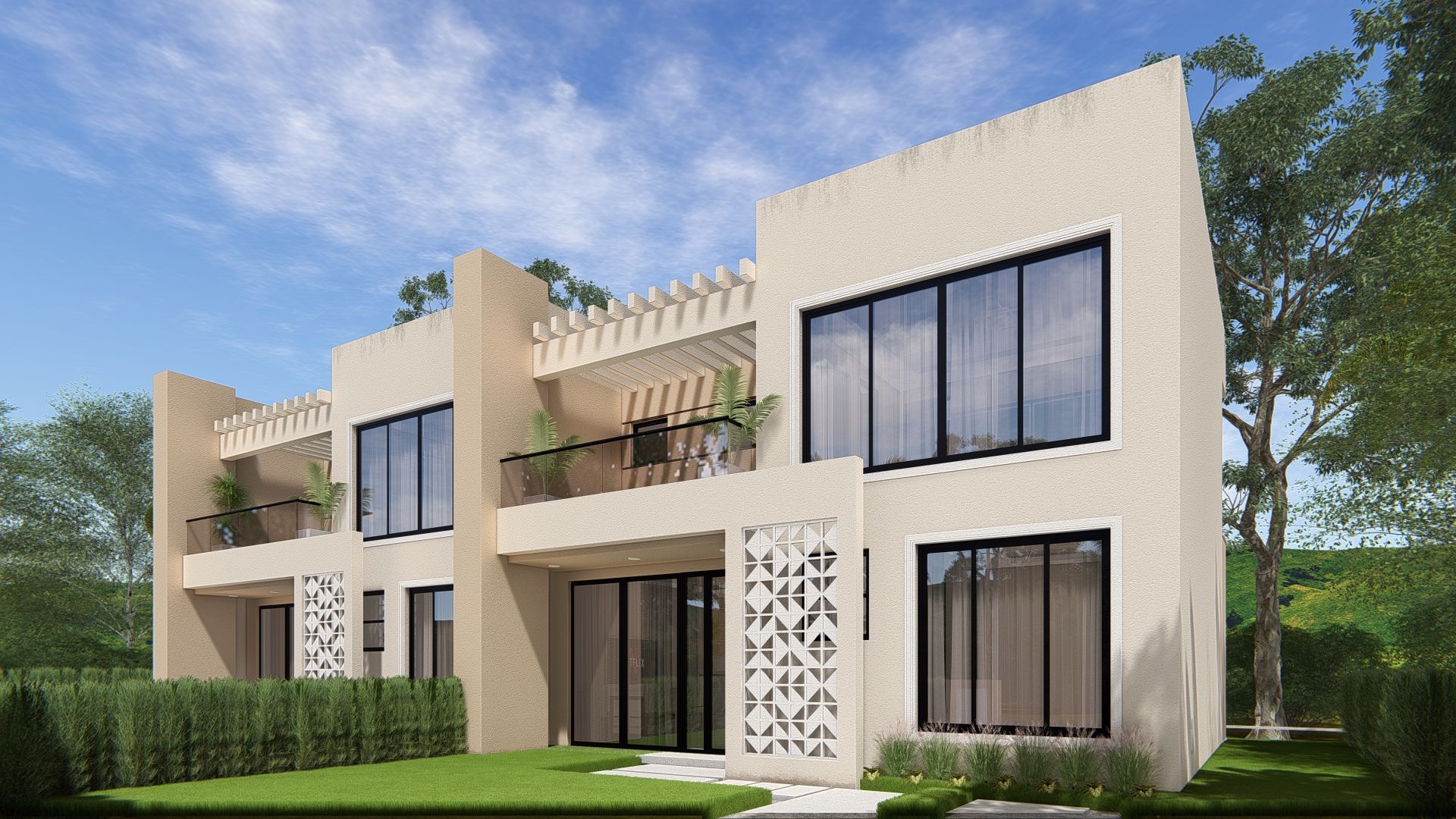 Riviera townhouses front yard view