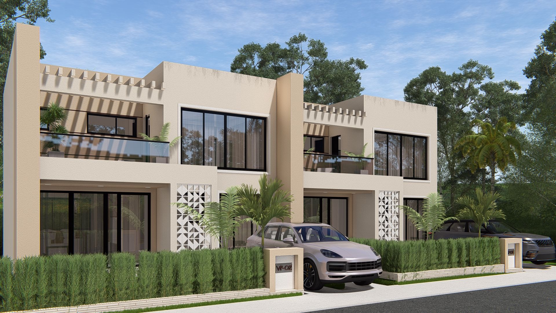 Riviera townhouses revised front-left view