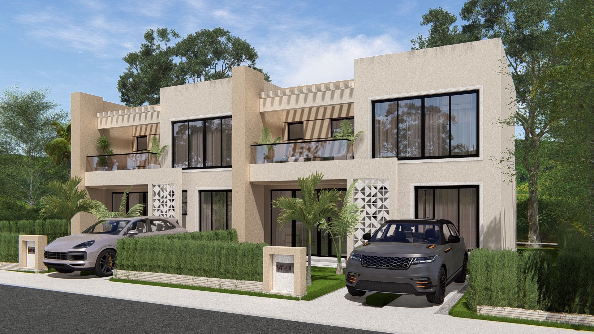 Riviera townhouses revised front-right view